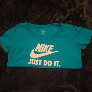 Nike teal and white shirt